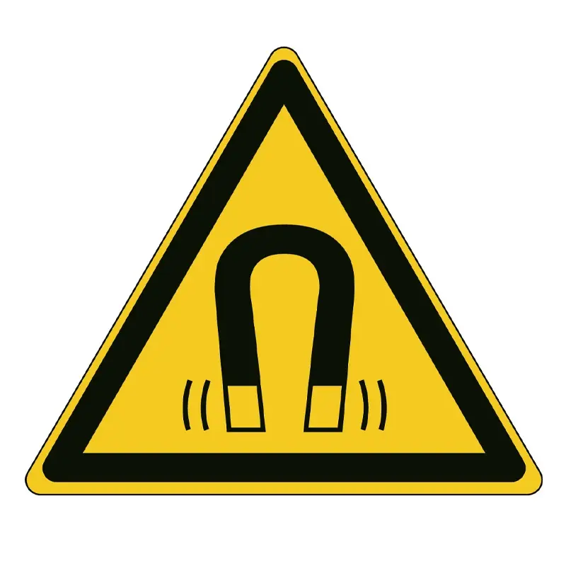 Sticker waarschuwing sterk magnetisch veld W006 B-863