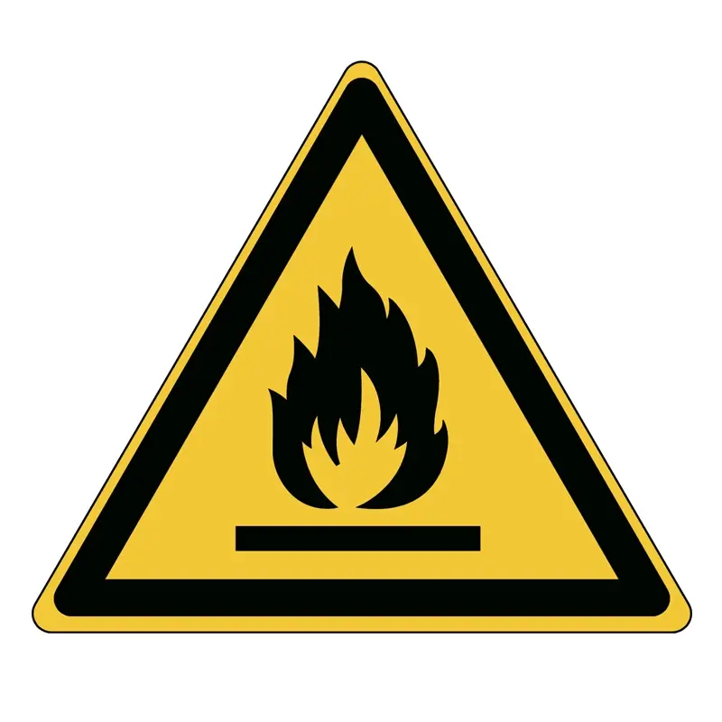 Sticker waarschuwing ontvlambare stoffen W021 B-863