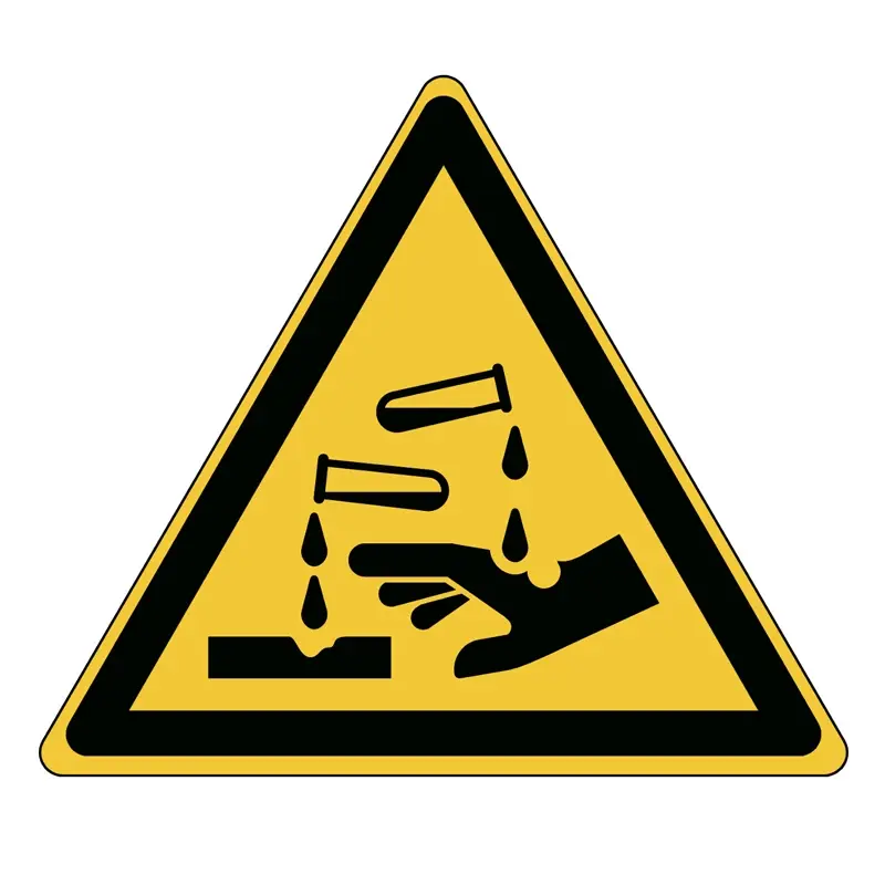 Sticker waarschuwing bijtende stoffen W023 B-863