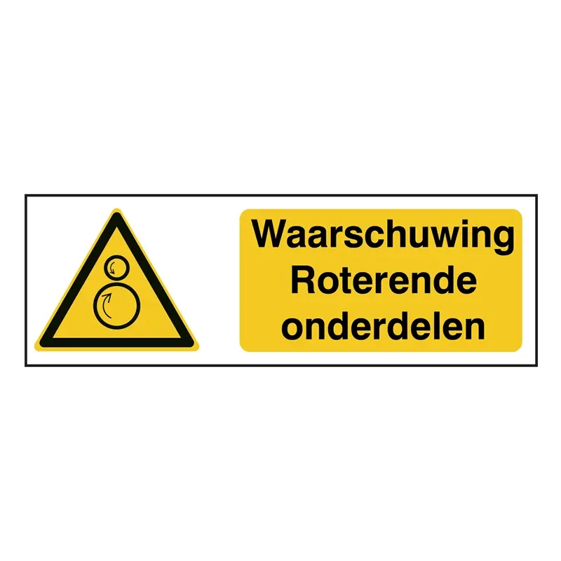 Sticker waarschuwing roterende onderdelen W025 B-862 horizontaal