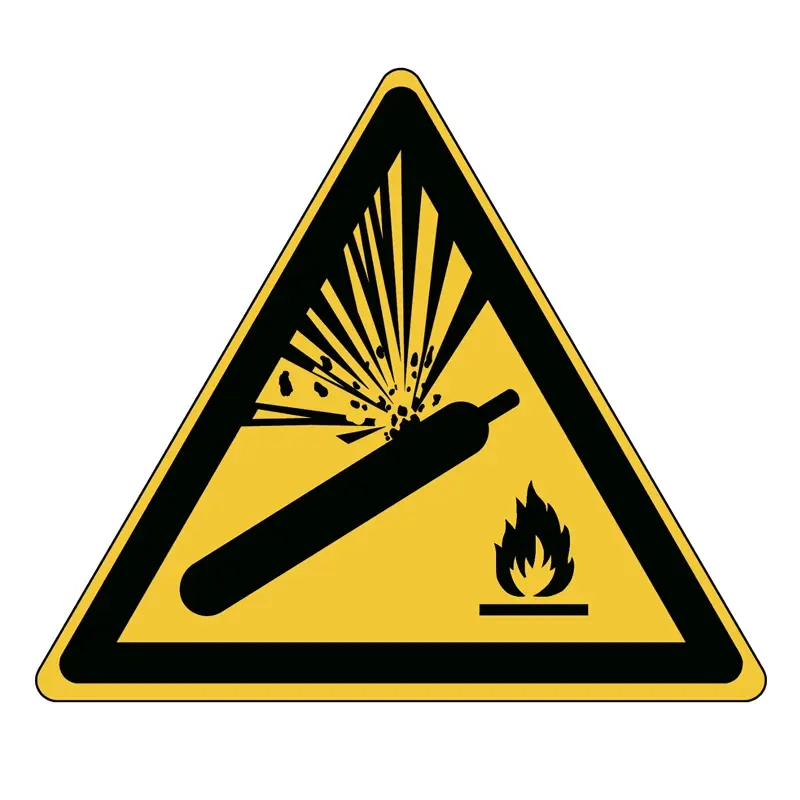 Sticker waarschuwing gashouders onder druk W029 B-863
