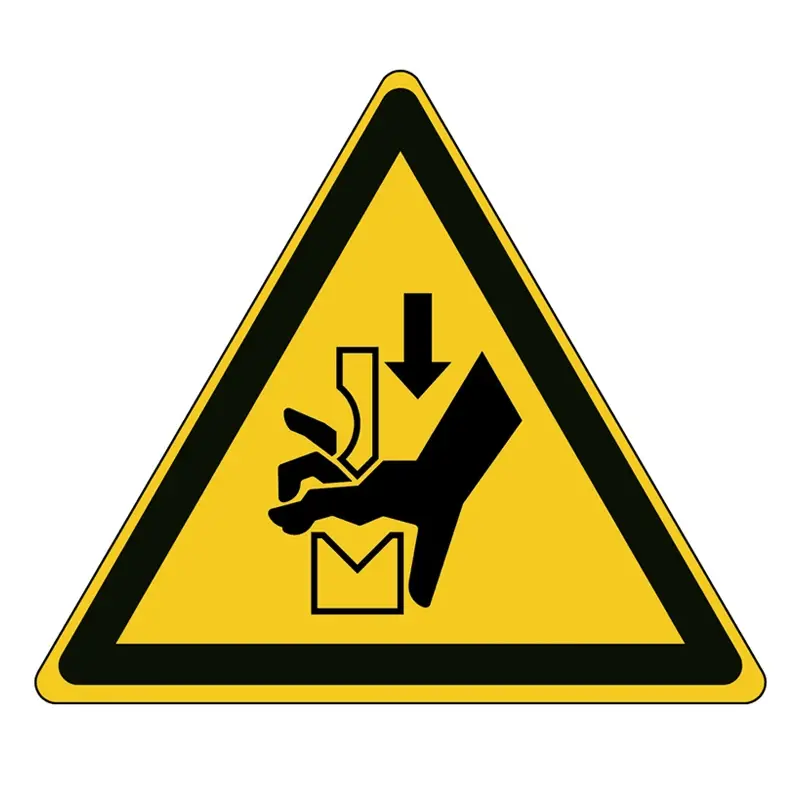 Sticker handverbrijzeling tussen buigbank W030 B-862