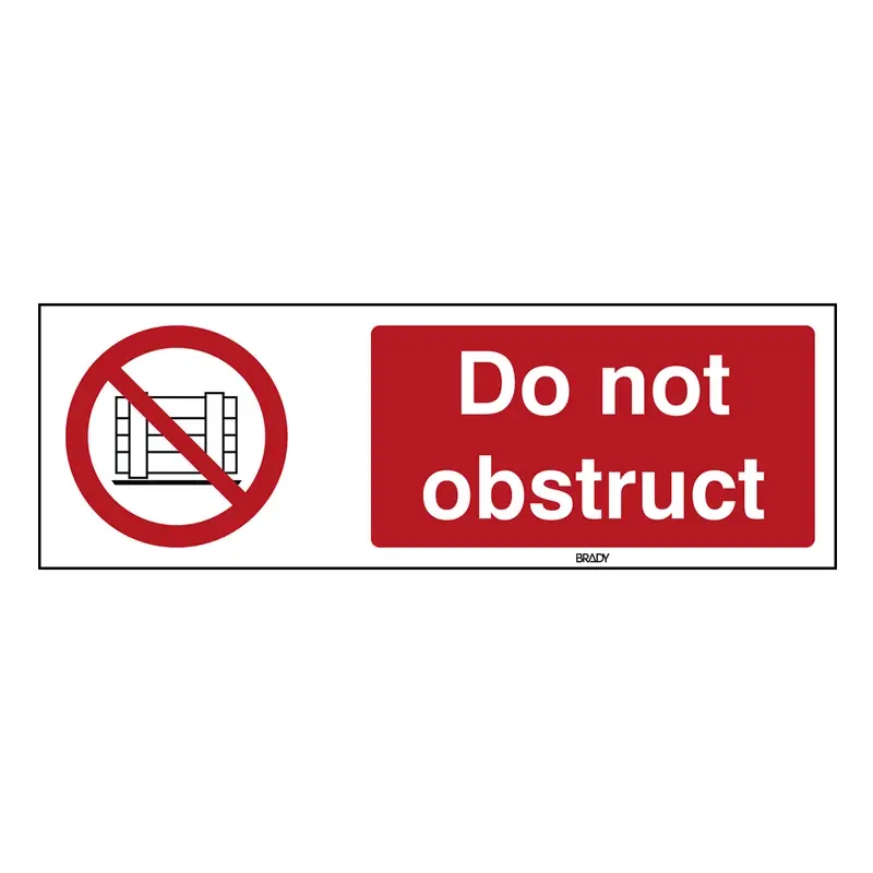Sticker do not obstruct P023 B-863 horizontaal