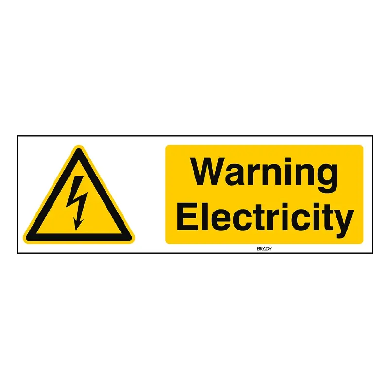 Sticker warning: electricity W012 B-863 horizontaal