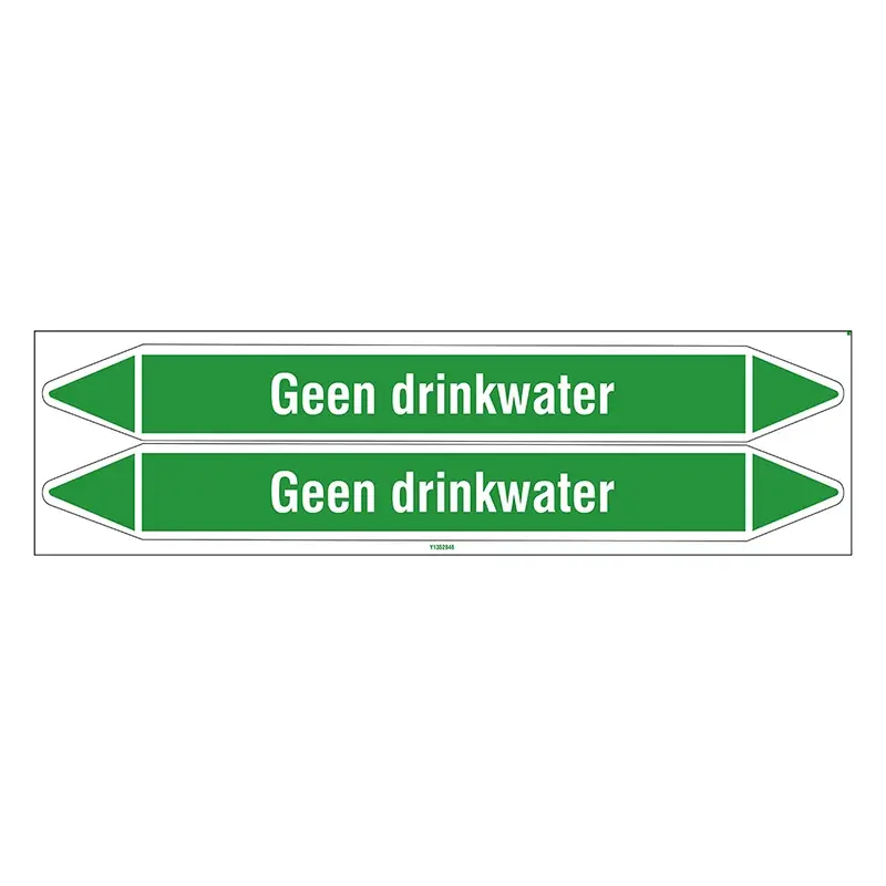 Leidingmerker geen drinkwater 450x52 mm B-7541 wit op groen