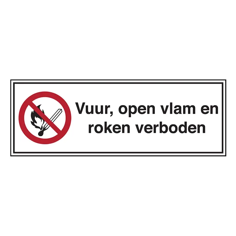 Bord vuur open vlam en roken verboden PP STN 131