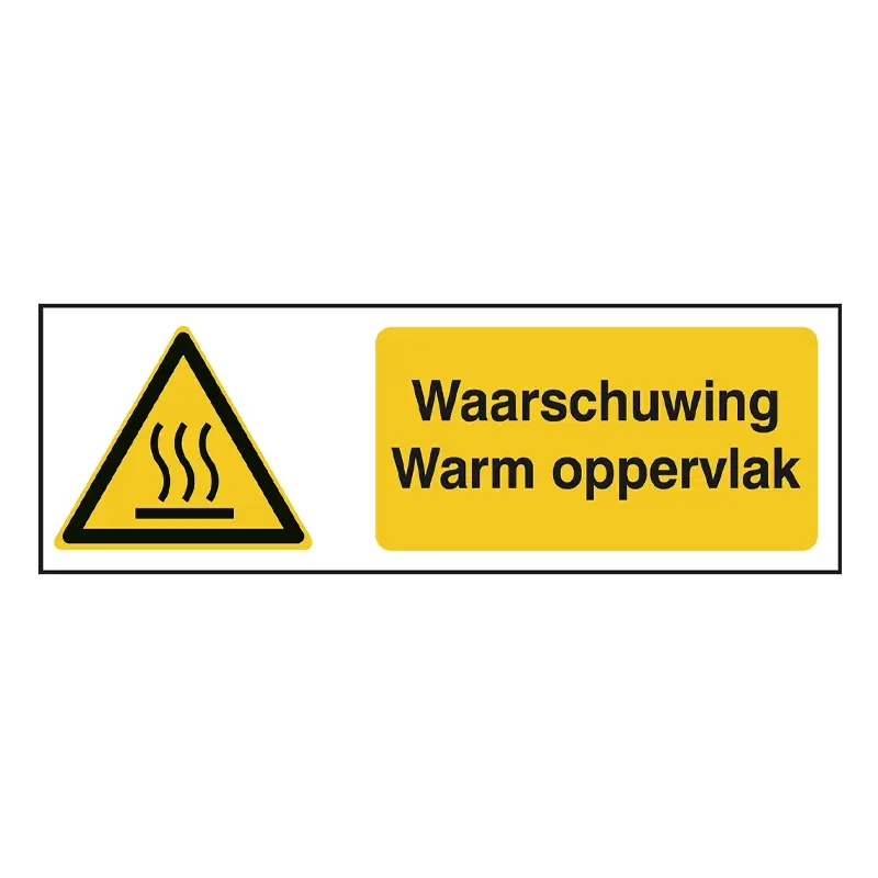 Sticker waarschuwing warm oppervlak W017 B-862 horizontaal