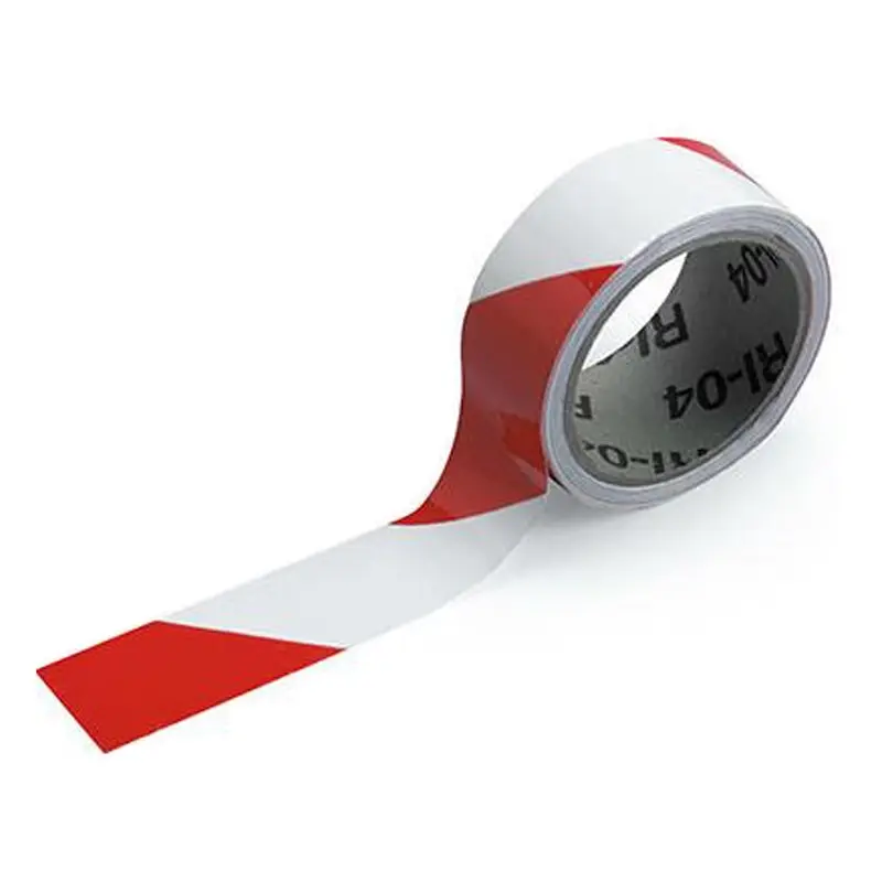 Waarschuwingstape zelfklevend PVC rood/wit