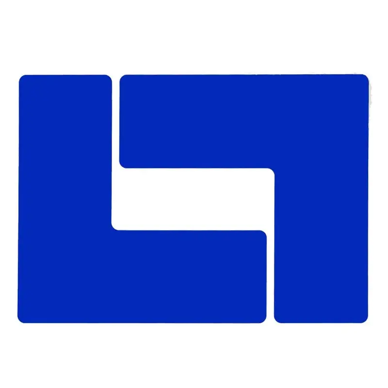 Vloermarkering hoekmarketing L Brady ToughStripe blauw