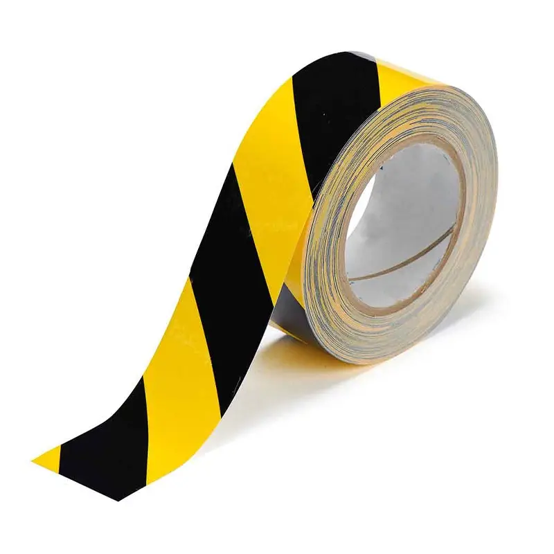 Waarschuwingstape zelfklevend PVC 50 mm x 33 m zwart/geel