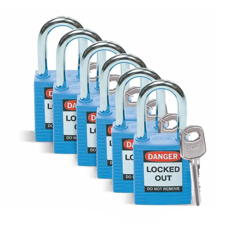 Brady 051344 versterkt Nylon veiligheidssloten Danger Locked Out blauw