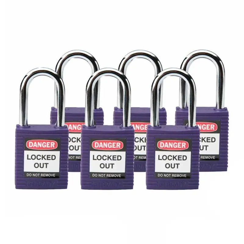 Brady 813637 versterkt Nylon veiligheidssloten Danger Locked Out paars