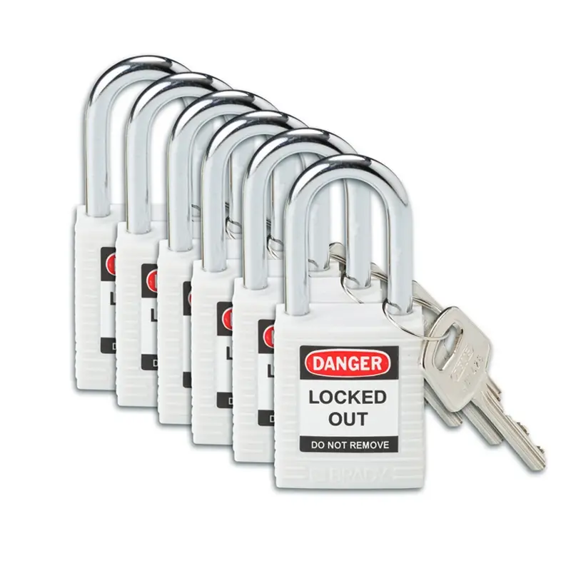 Brady 813638 versterkt Nylon veiligheidssloten Danger Locked Out wit