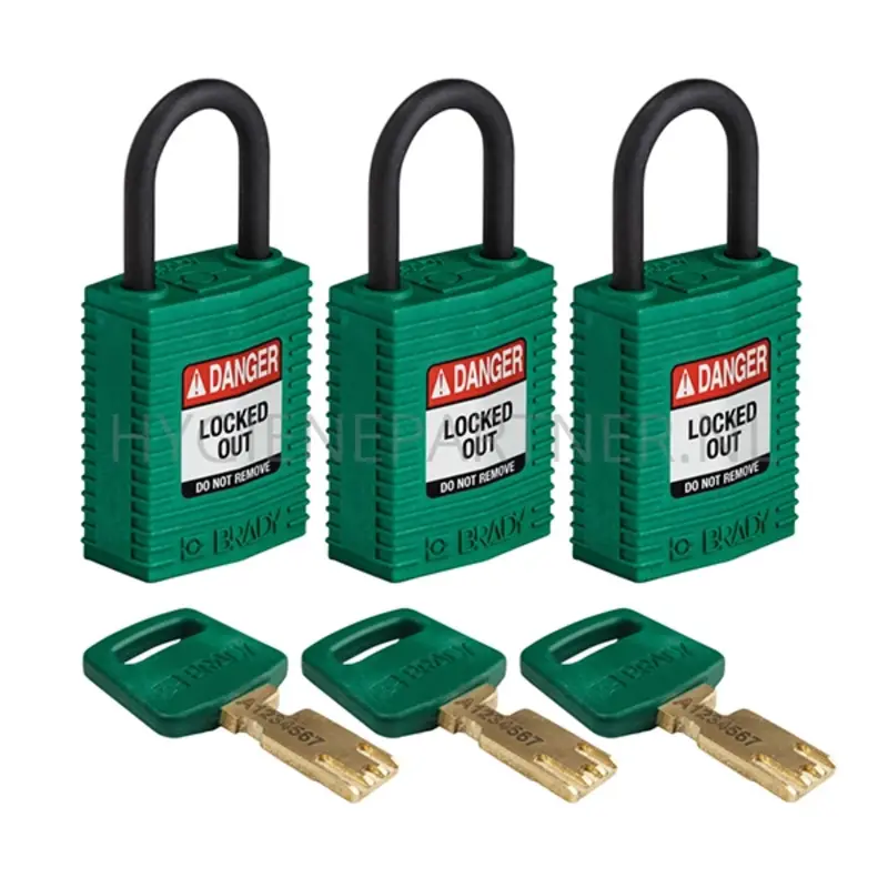Brady 150191 SafeKey Compact Nylon veiligheidssloten Danger Locked Out groen