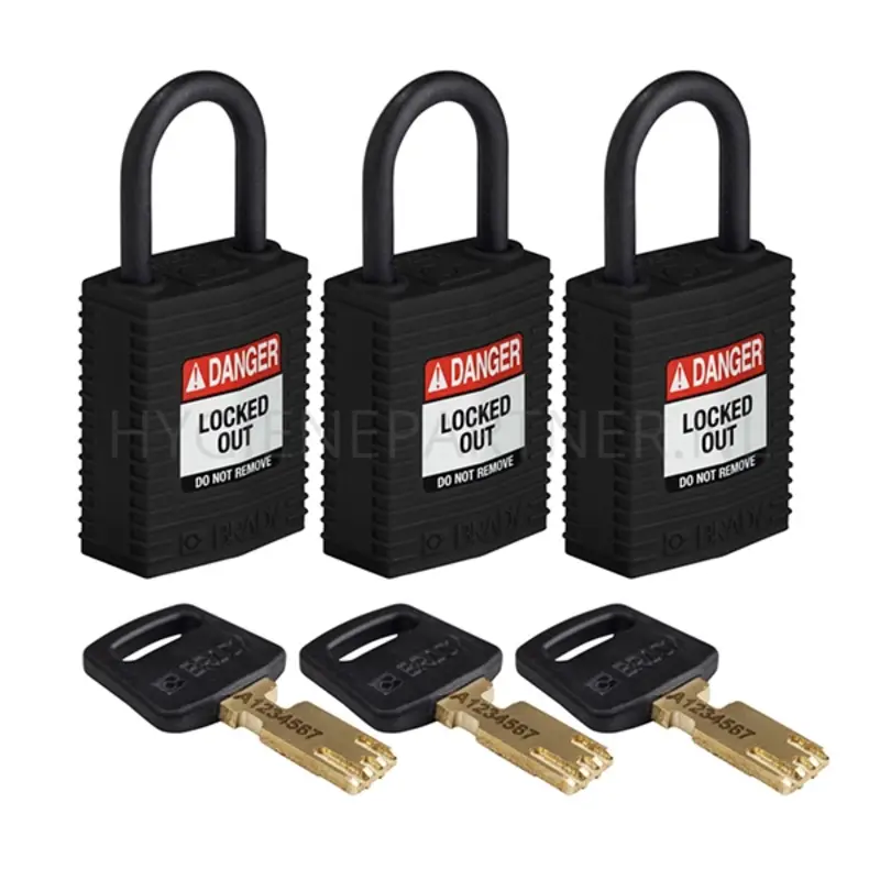 Brady 150193 SafeKey Compact Nylon veiligheidssloten Danger Locked Out zwart