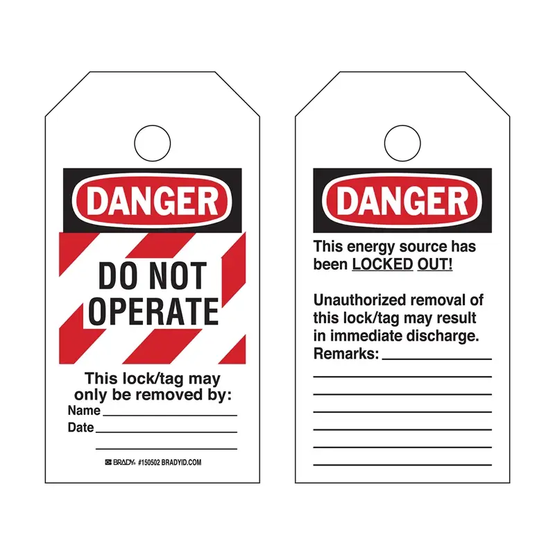 Waarschuwingstag met rode strepen RipTag Danger Do Not Operate 76,20x146,05 mm<linebreak>