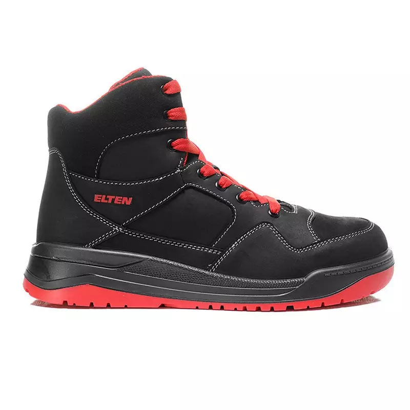Elten Maverick Black-Red Mid veiligheidsschoen S3 SRC ESD