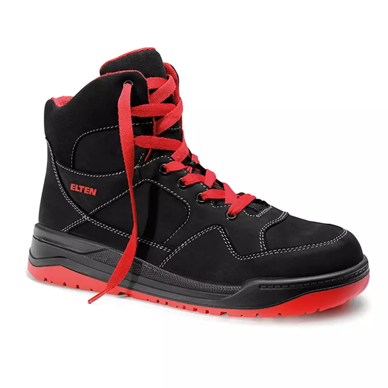 Elten Maverick Black-Red Mid veiligheidsschoen S3 SRC ESD