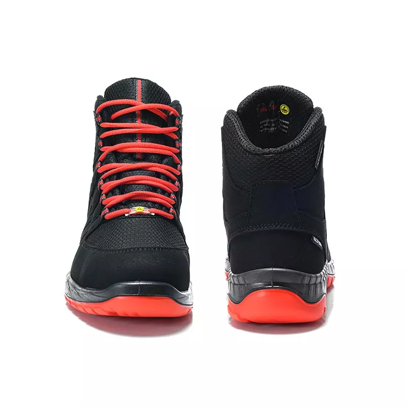 Elten Maddox Black-Red Mid veiligheidsschoen S3 SRC ESD