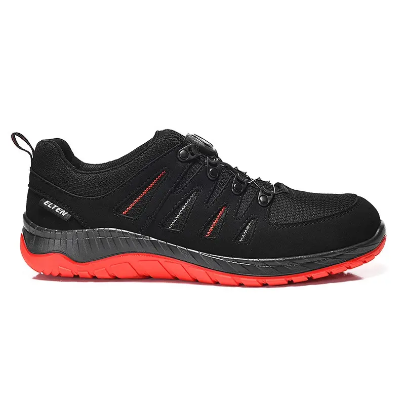 Elten Maddox Black-Red Low veiligheidsschoen BOA-sluiting S3 SRC ESD