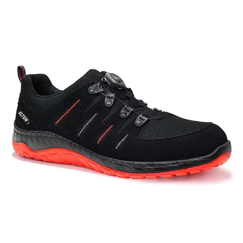 Elten Maddox Black-Red Low veiligheidsschoen BOA-sluiting S3 SRC ESD