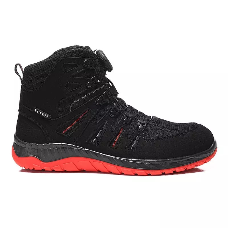 Elten Maddox Black-Red Mid veiligheidsschoen BOA-sluiting S3 SRC ESD