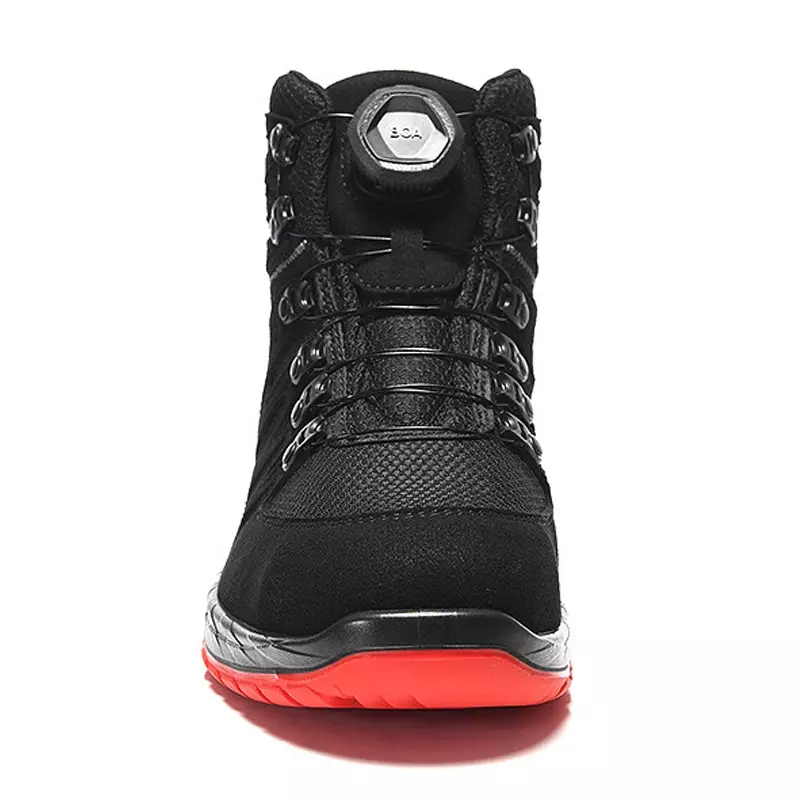 Elten Maddox Black-Red Mid veiligheidsschoen BOA-sluiting S3 SRC ESD