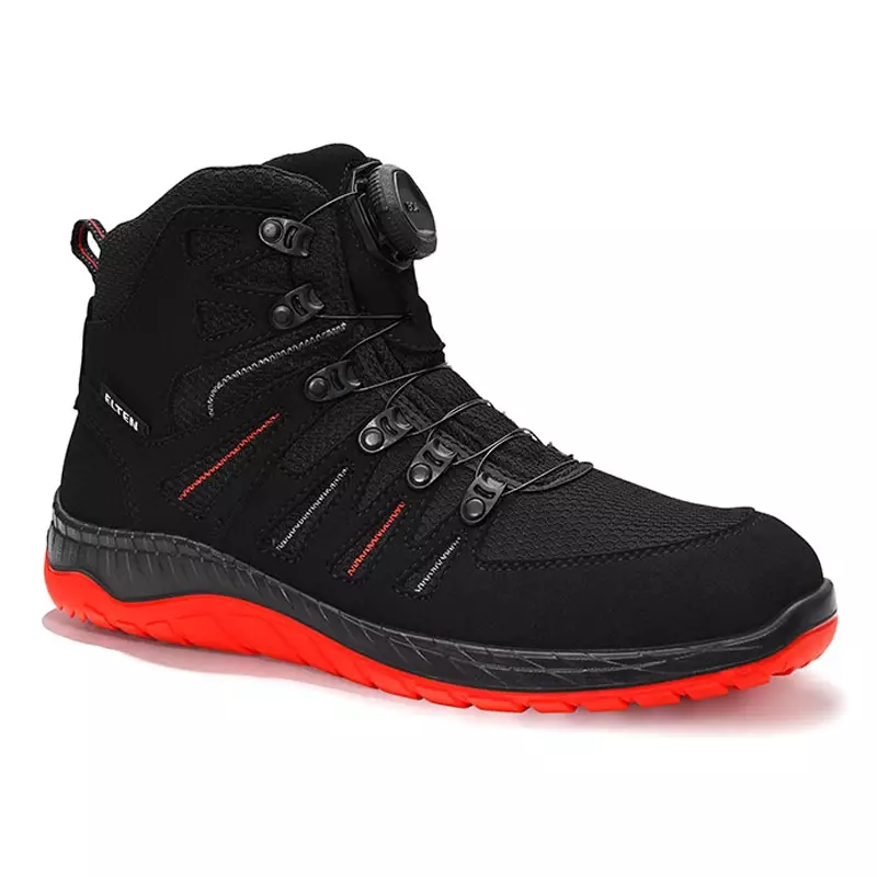 Elten Maddox Black-Red Mid veiligheidsschoen BOA-sluiting S3 SRC ESD
