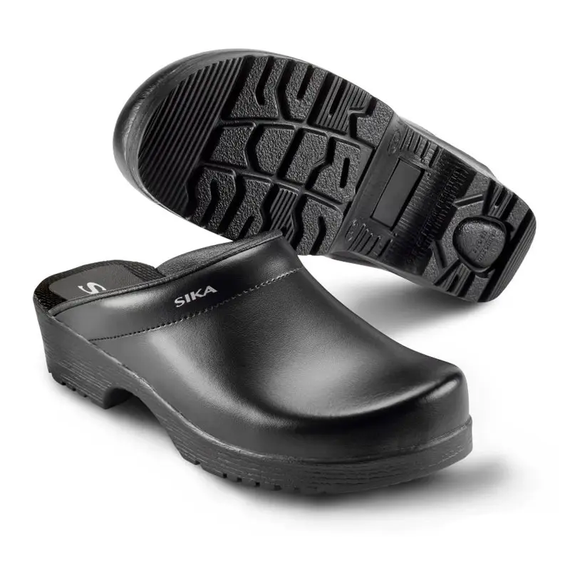 Sika 1186 Flexika klomp open hiel PU zool zwart