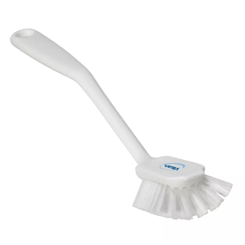 Vikan 42375 afwasborstel medium met schraaprand 280 mm wit