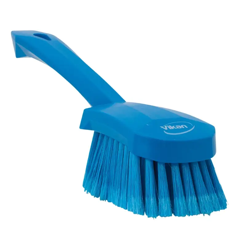 Vikan 41943 afwasborstel zachte splitvezels korte steel 270 mm blauw