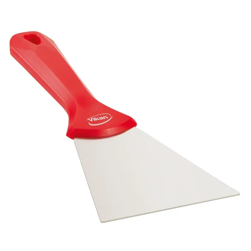 Vikan 40094 handschraper polypropyleen met RVS blad 100 mm rood