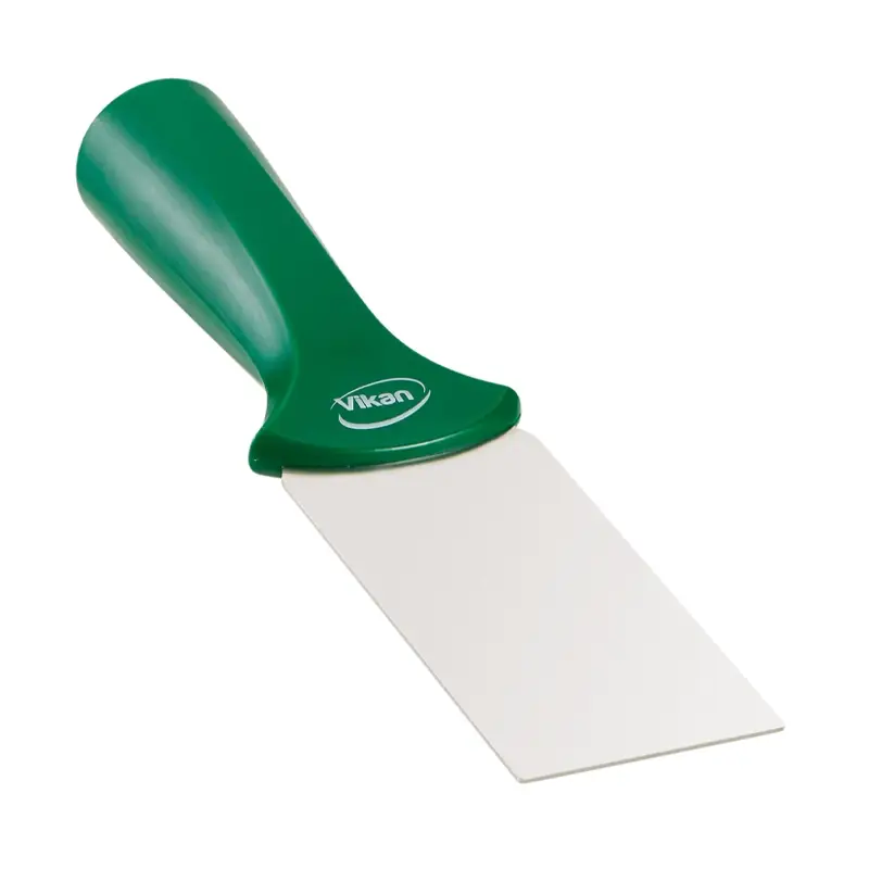 Vikan 40102 schraper voor steel montage RVS blad 50 mm groen