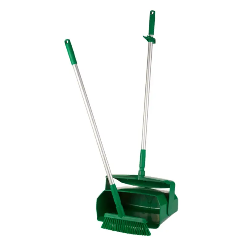 Vikan 56652 hygiënisch hotelstofblik met veger afsluitbaar 350 mm groen