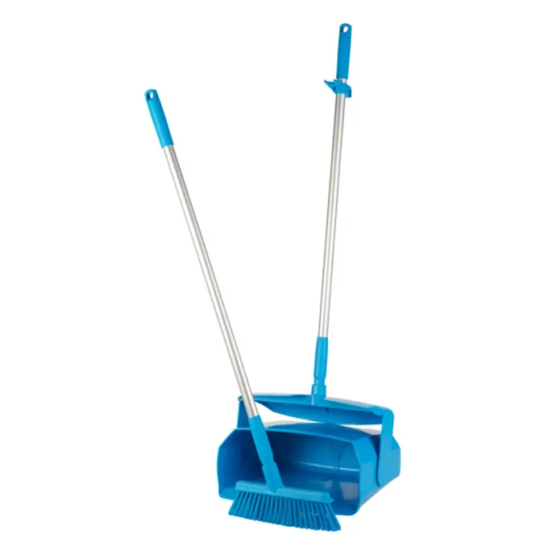 Vikan 56653 hygiënisch hotelstofblik met veger afsluitbaar 350 mm blauw