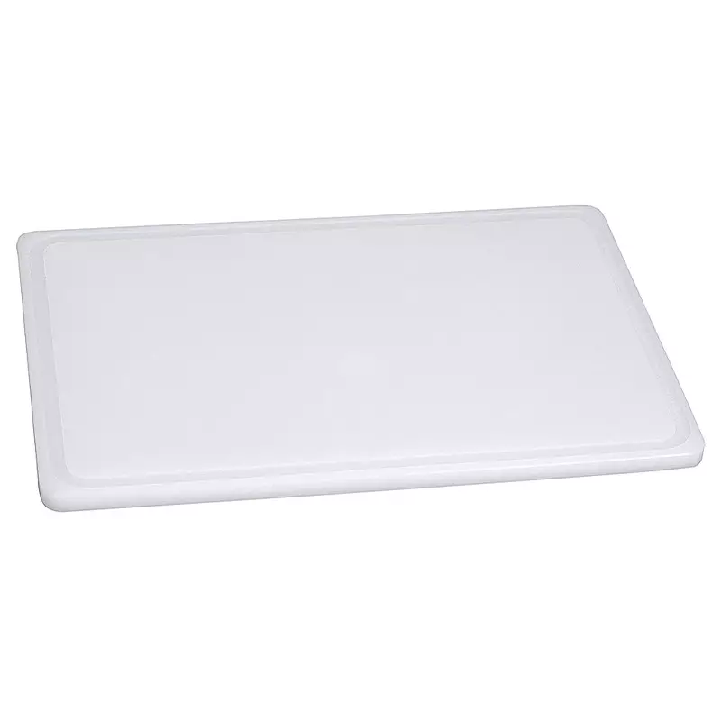 Snijplank kunststof met groef en anti-slip 600x400x20 mm wit
