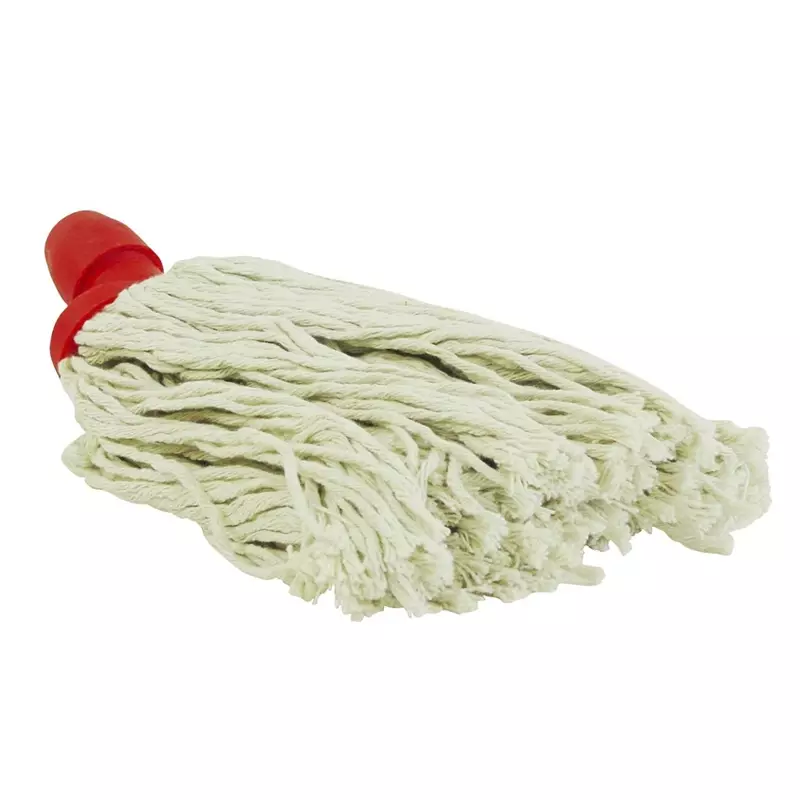 Spaanse mini-mop katoen met schroefdraadbevestiging 250 gr rood