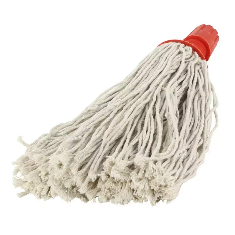 Spaanse mini-mop katoen met schroefdraadbevestiging 220 gr rood