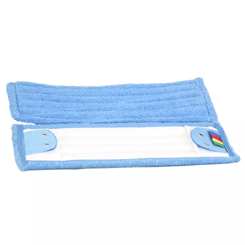 Vlakmop met flap en insteekhoezen microvezel 46x16 cm blauw