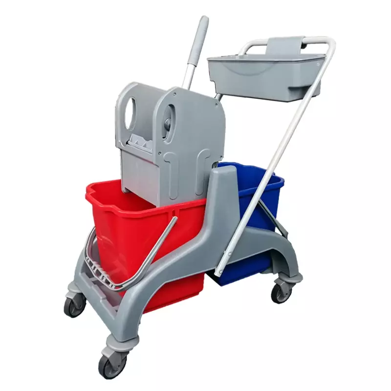 Rolemmer dubbel kunststof met strengenmop-pers 2x18 liter