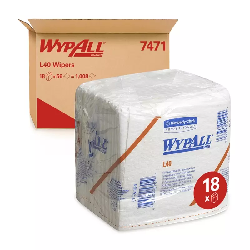 Kimberly-Clark Wypall L40 7471 poetsdoeken 304x317 mm wit