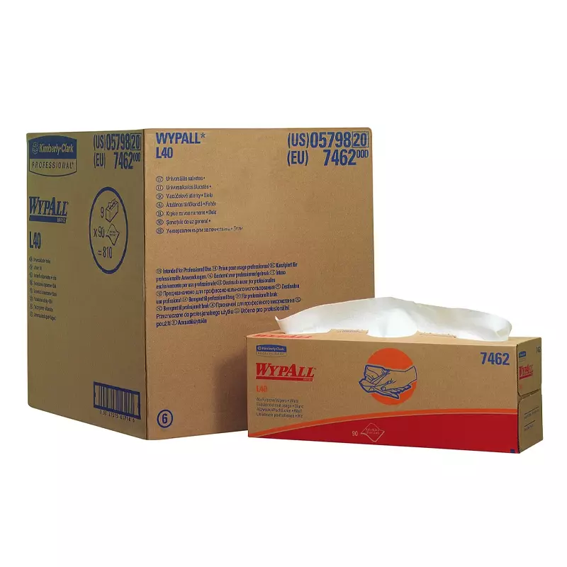 Kimberly-Clark Wypall L40 7462 poetsdoeken 25x41 cm wit