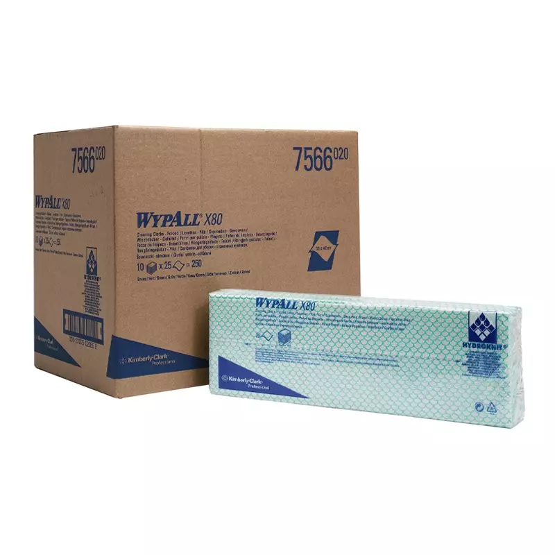 Kimberly-Clark WypAll X80 7566 poetsdoeken interfolded 410x330 mm groen