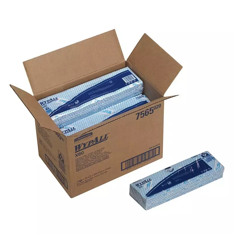 Kimberly-Clark WypAll X80 7565 poetsdoeken interfolded 410x330 mm blauw
