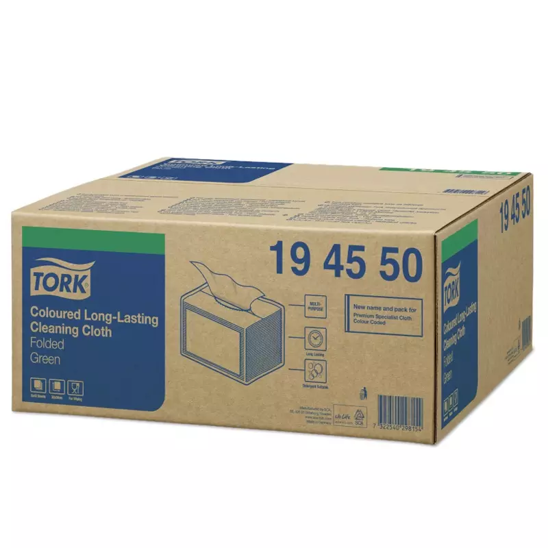 Tork reinigingsdoeken Coloured Long Lasting gevouwen W8 blauw