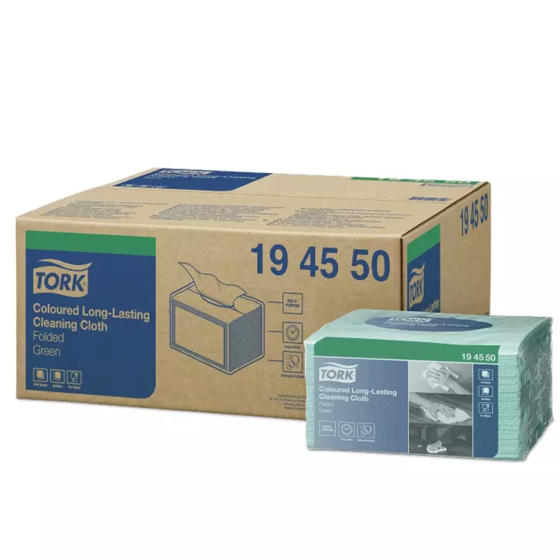 Tork reinigingsdoeken Coloured Long Lasting gevouwen W8 groen
