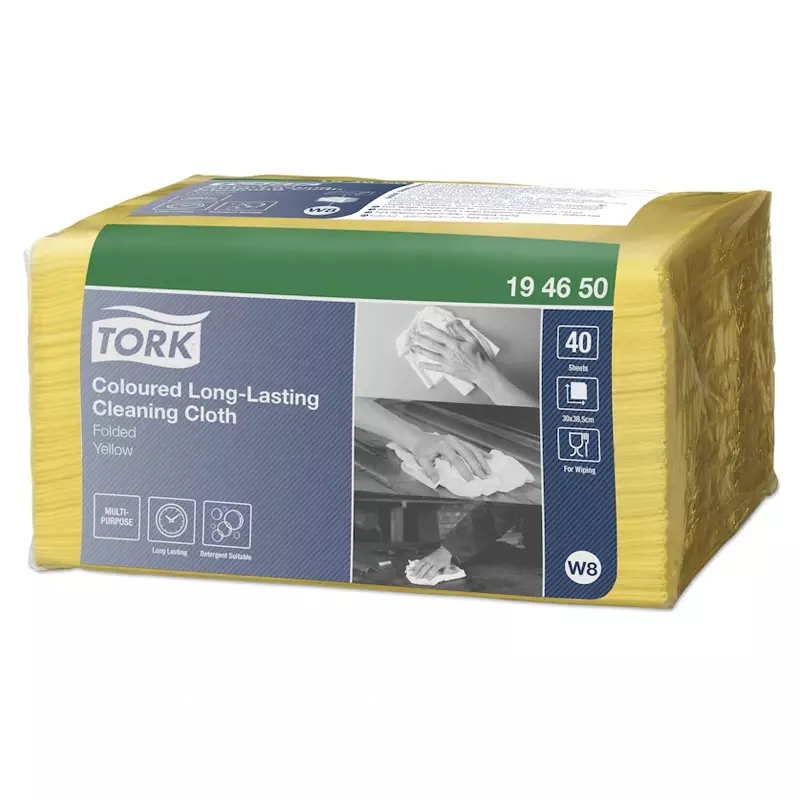 Tork reinigingsdoeken Coloured Long Lasting gevouwen W8 blauw