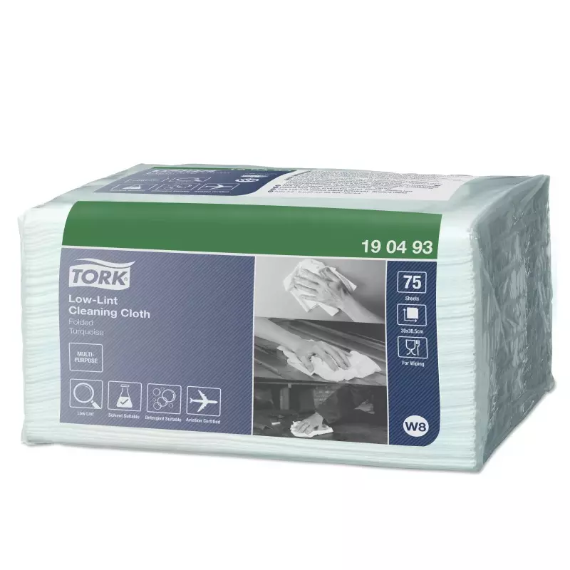 Tork reinigingsdoeken Low-Lint gevouwen 1-laags W8 blauw