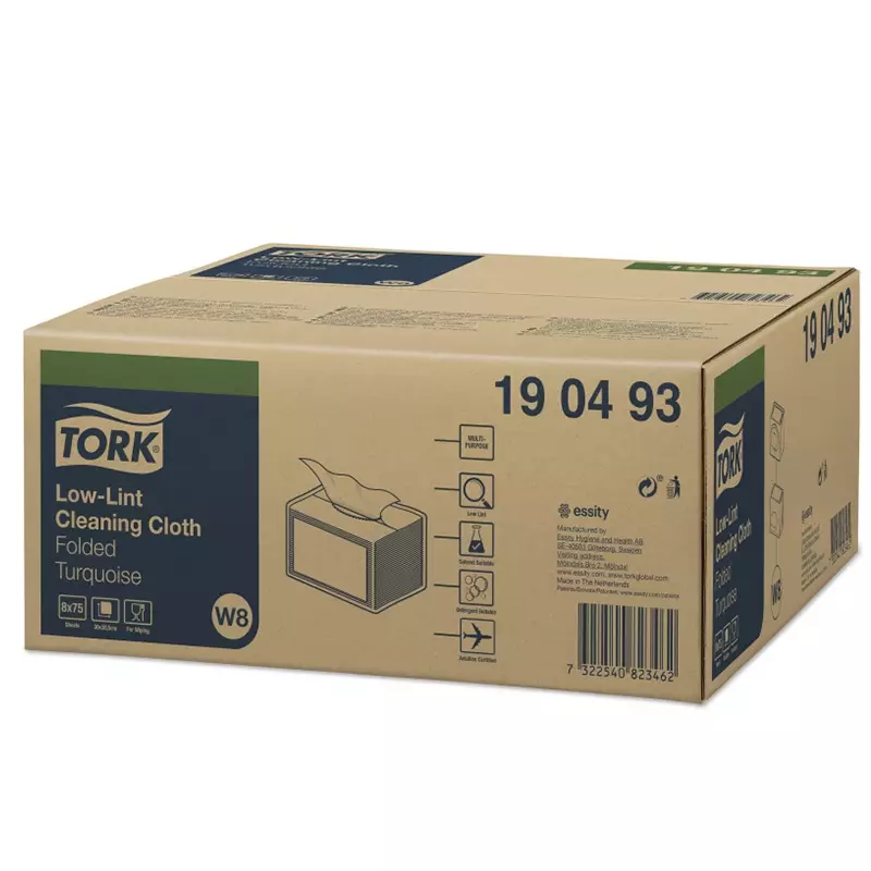 Tork reinigingsdoeken Low-Lint gevouwen 1-laags W8 blauw