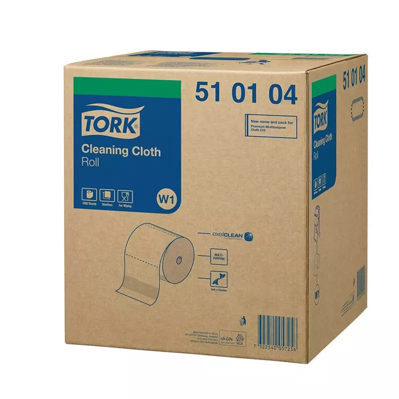 Tork poetsdoekrol Cleaning Rol W1 wit